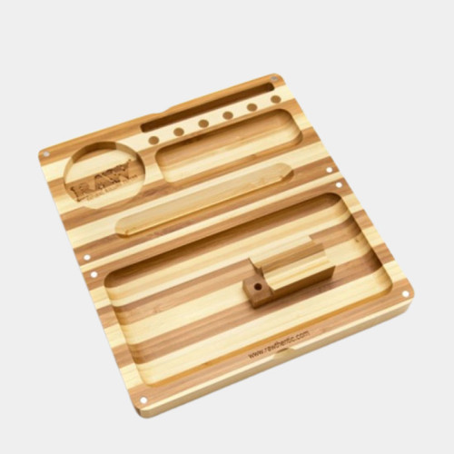 RAW WOOD BACKFLIP MAGNETIC BAMBOO ROLLING TRAY   